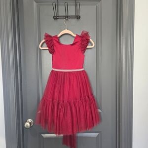 Red Tulle Ruffle Dress